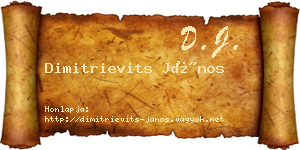 Dimitrievits János névjegykártya